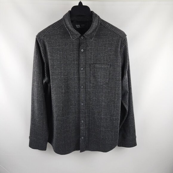 VRST Shirt Mens Large Black Gray Check L/S Button Up Shirt - Picture 1 of 5